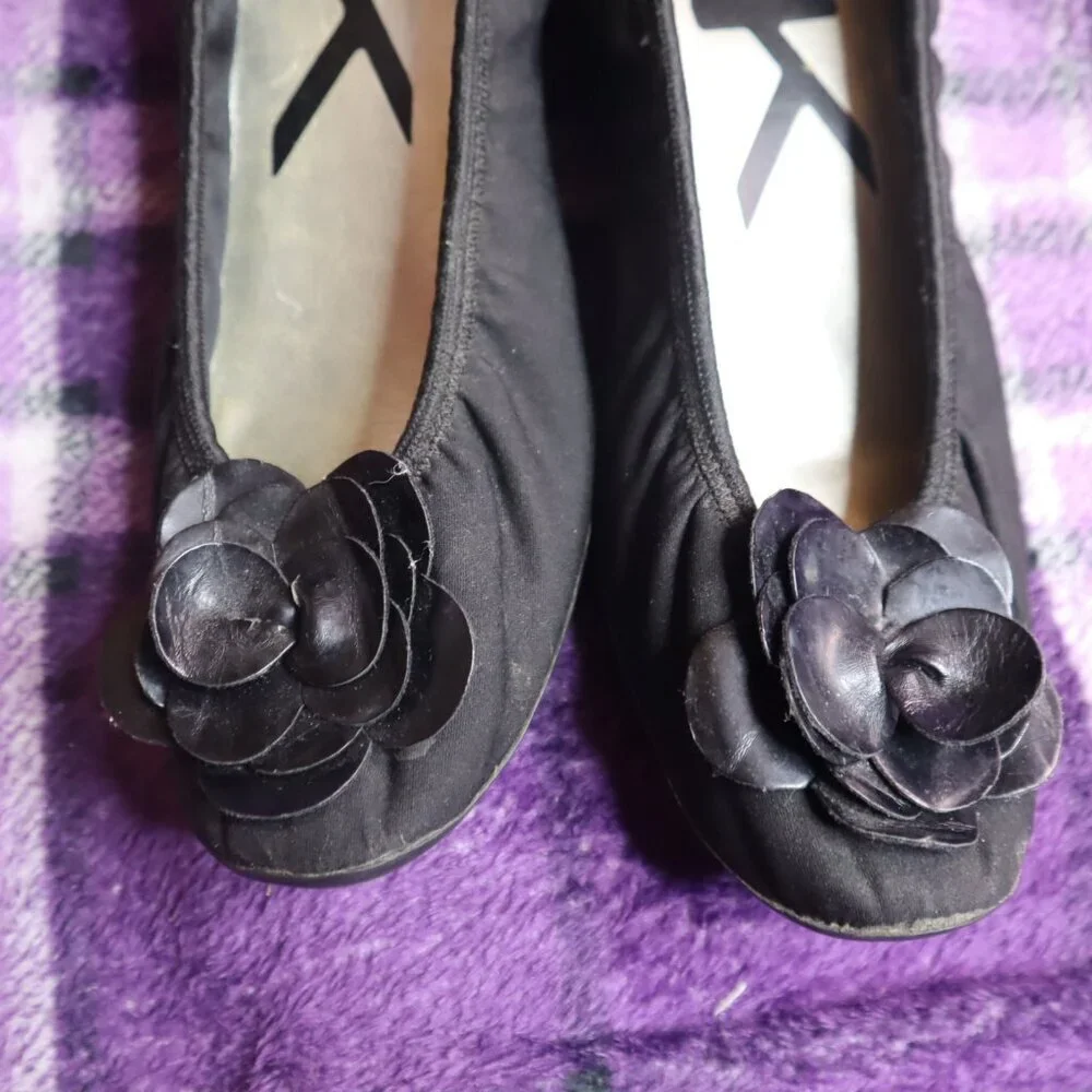ROSE LOW WEDGES 7.5 Anne Klein Sport Office Work Black Dressy Party Bridesmaid